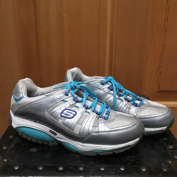 Womens Skechers Radius Shape-Ups Adaptive Comfort Ride Gray Blue Size 9.5 - Picture 5 of 8